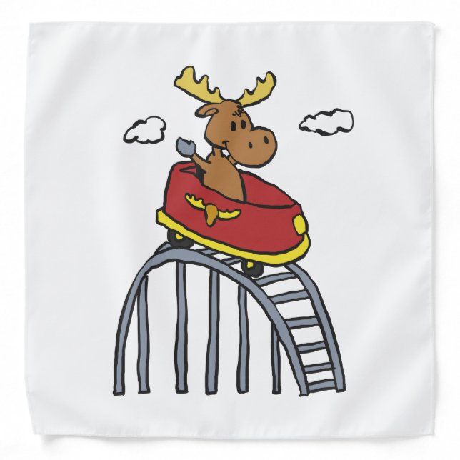 Moose on Roller Coaster | choose background color Bandana (Front)
