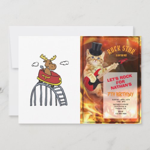 Moose on Roller Coaster  choose background color Invitation