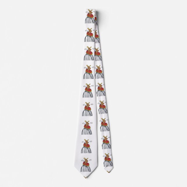 Moose on Roller Coaster | choose background color Neck Tie (Front)