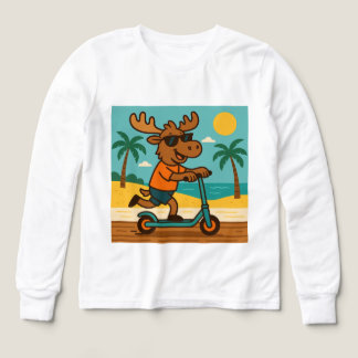 Moose on the Loose – Beach Adventure T-Shirt for K Tri-Blend Shirts