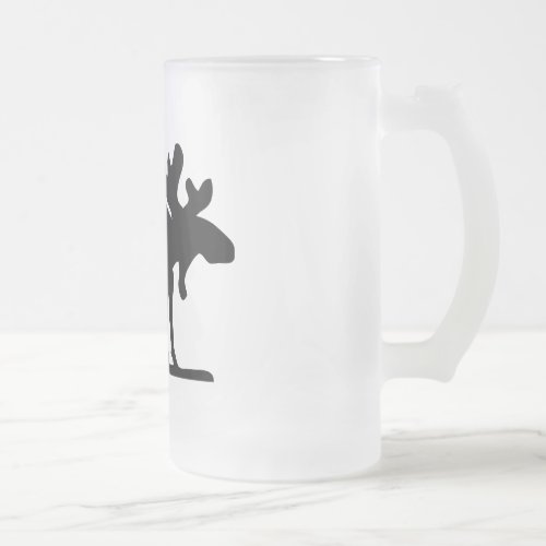 Moose on the Loose Frosted Glass Beer Mug