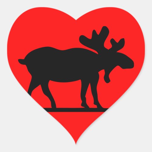 Moose on the Loose Heart Sticker