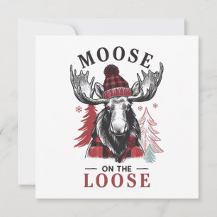 Moose On The Loose Holiday Card