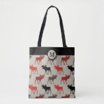 Moose On The Loose Monogram Tote Bag at Zazzle