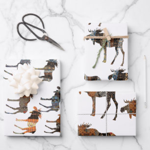 Moose On The loose Wrapping Paper Sheets