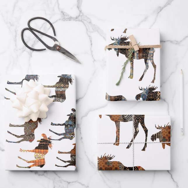 Moose On The loose   Wrapping Paper Sheets (Front)
