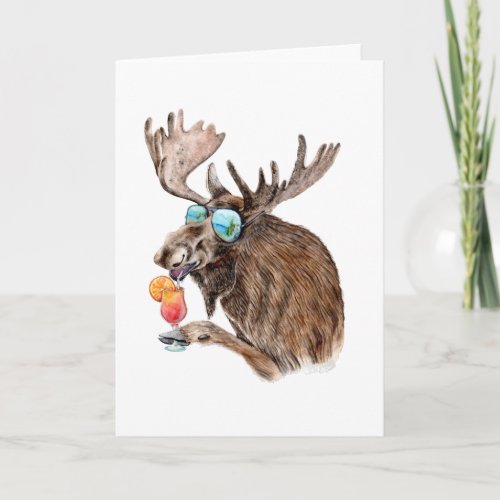 Moose on Vacation Card