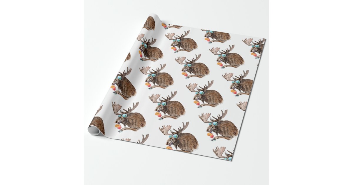 Moose on Vacation Wrapping Paper | Zazzle