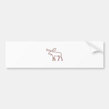 Moose Outline Bumper Sticker by Grandslam_Designs at Zazzle