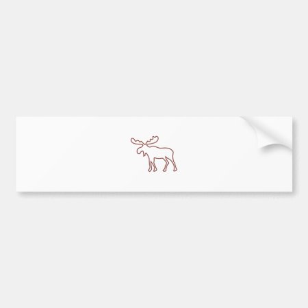 Moose Outline Bumper Sticker