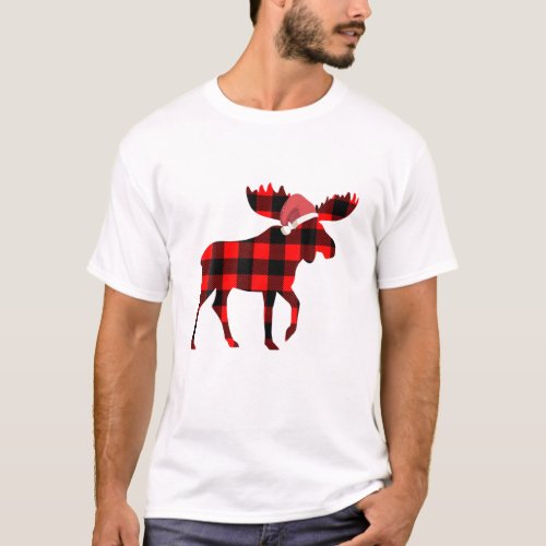 Moose Pajama Family Buffalo Christmas T_Shirt