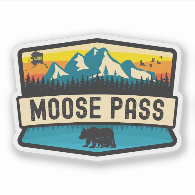Moose Pass, Alaska Sticker (Front)