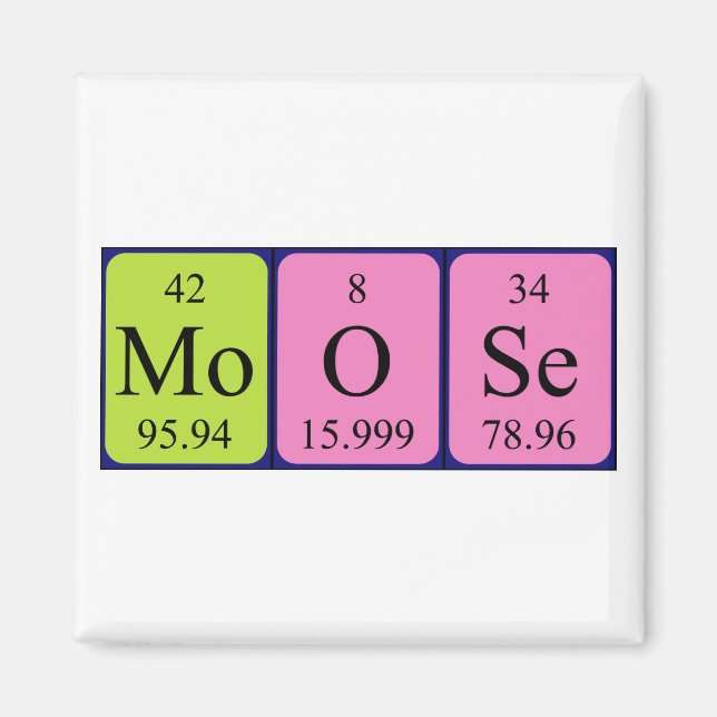 Moose periodic table name magnet (Front)