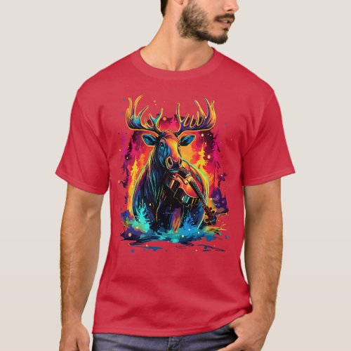 Moose Playing Violin T_Shirt