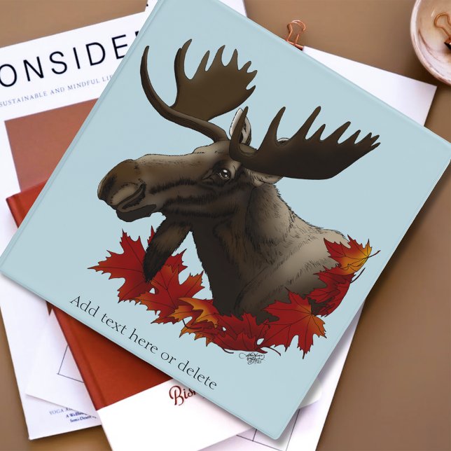 Moose Red Maple Leaves  3 Ring Binder (Creator Uploaded)