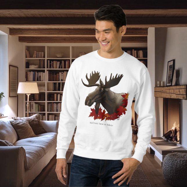 Moose Red Maple Leaves Sweatshirt (Creator Uploaded)