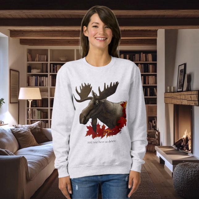 Moose Red Maple Leaves Sweatshirt (Creator Uploaded)