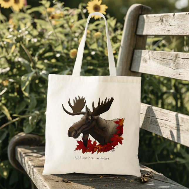 Moose Red Maple Leaves Tote Bag (Creator Uploaded)