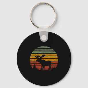 Moose Retro Vintage 80s Funny Moose Lover Gift Ani Keychain