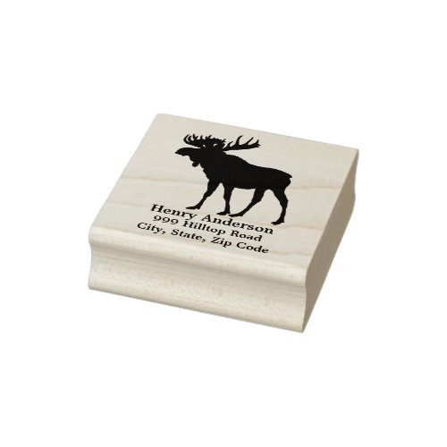 Moose Return Address Wood Art Stamp