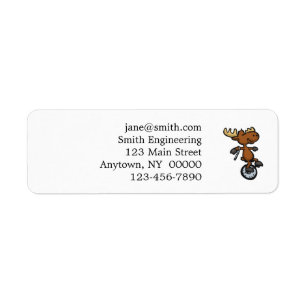 Moose riding unicycle choose background color label