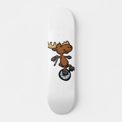 Moose riding unicycle  choose background color skateboard
