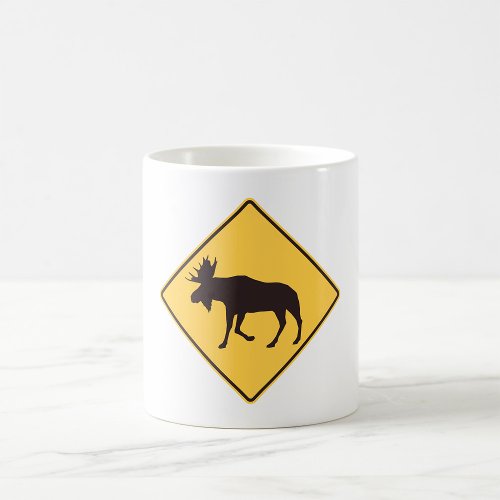 Moose Road Sign Coffee Mug