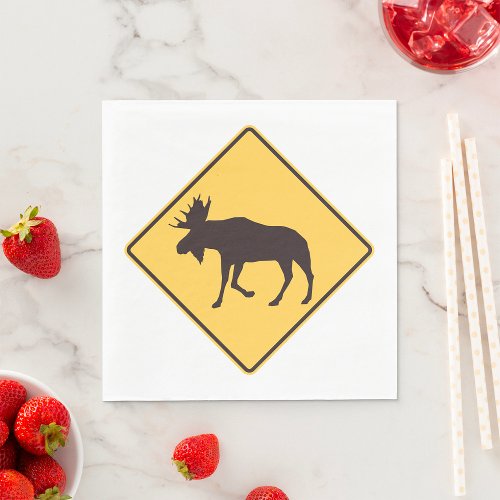 Moose Road Sign Napkins