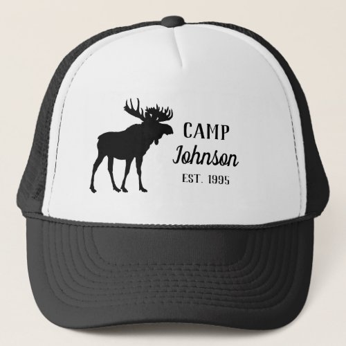 Moose Rustic Family Camp Black Trucker Hat