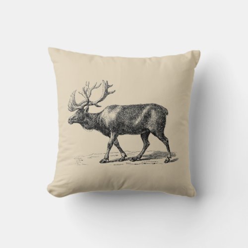 Moose Rustic Farmhouse Style Throw Pillow