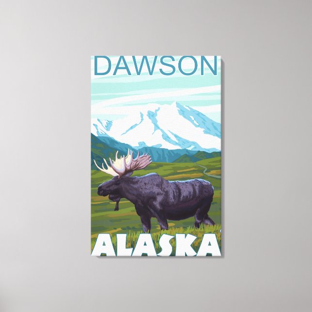 Moose Scene - Dawson, Alaska Canvas Print (Front)