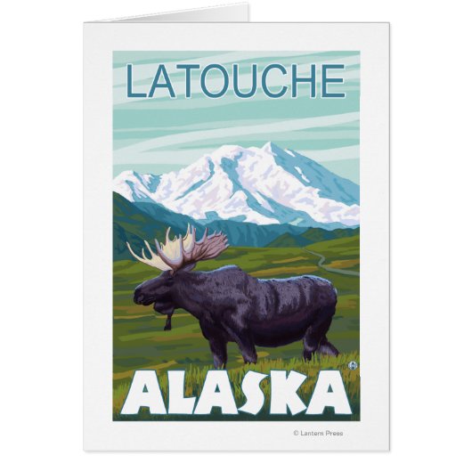 Moose Scene - Latouche, Alaska Cards (Front)