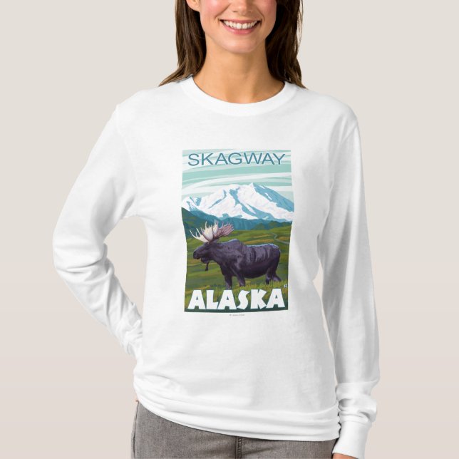 Moose Scene - Skagway, Alaska T-Shirt (Front)