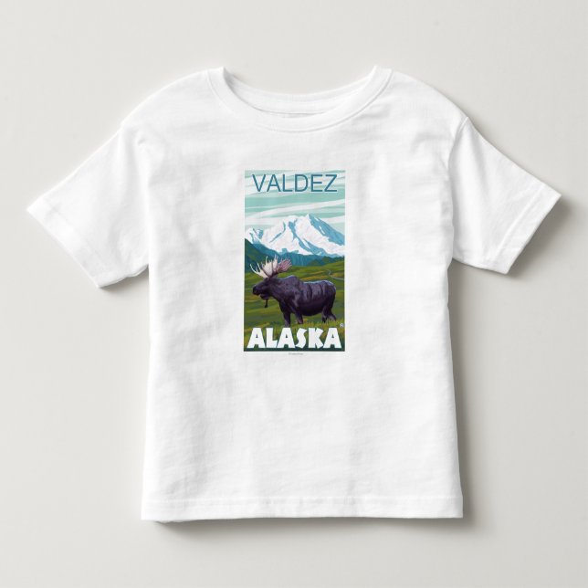 Moose Scene - Valdez, Alaska Toddler T-shirt (Front)