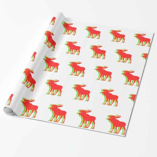 Moose  shadow colors _ Choose background color Wrapping Paper