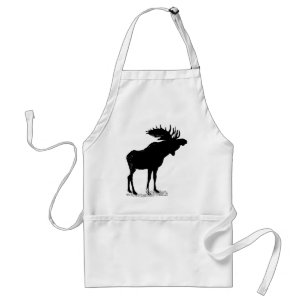 Moose Silhouette Adult Apron