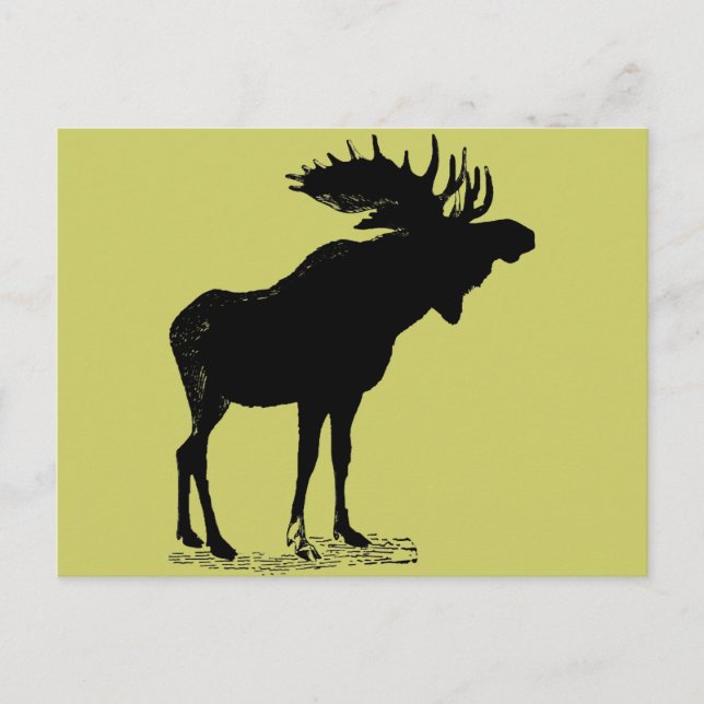 Moose Silhouette Any Color Postcard (Front)