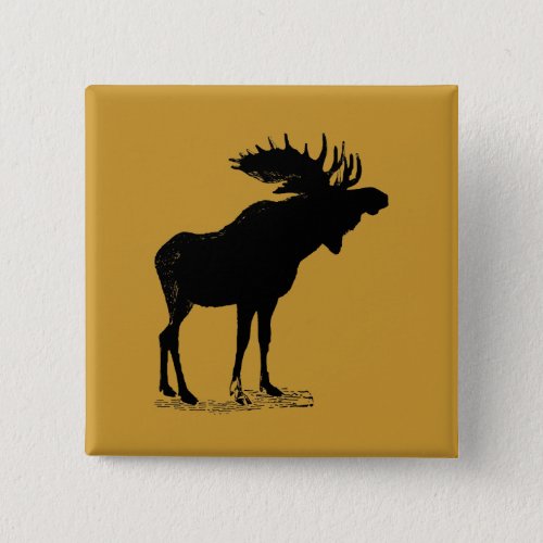 Moose Silhouette Button
