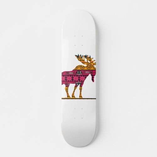 Moose silhouette color skateboard
