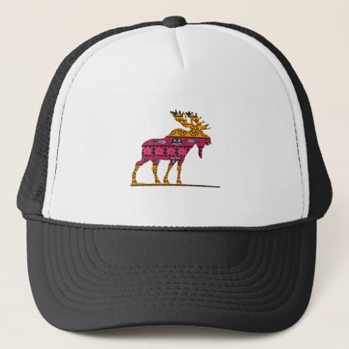 Moose silhouette color trucker hat
