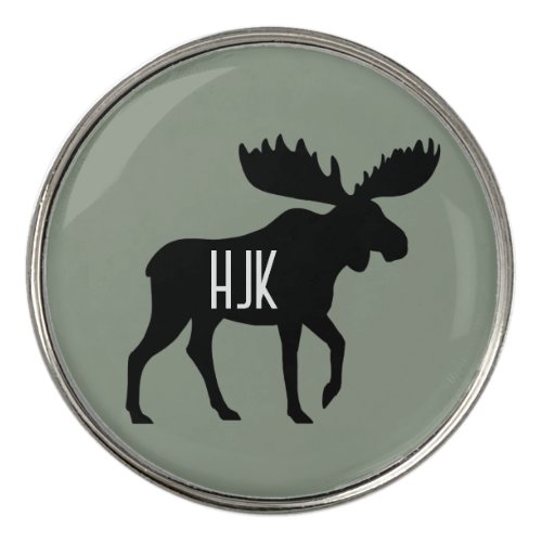 Moose Silhouette Custom Name Wildlife Wild Animal  Golf Ball Marker