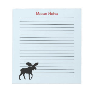 Moose Silhouette Custom Wildlife Lined Notepad