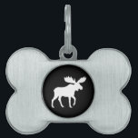 Moose Silhouette Pet Name Tag<br><div class="desc"></div>