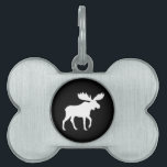 Moose Silhouette Pet Name Tag<br><div class="desc"></div>