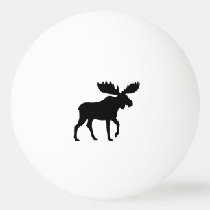 Moose Silhouette Ping-Pong Ball
