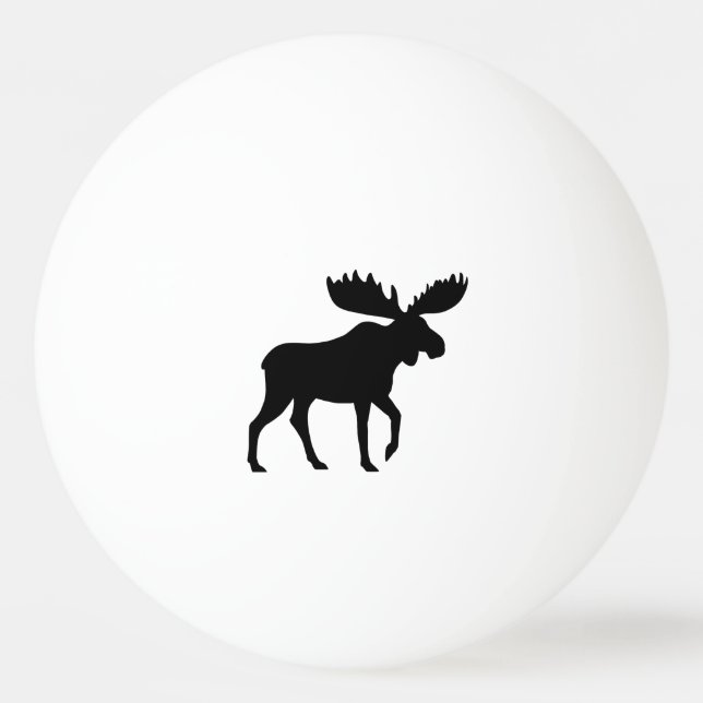 Moose Silhouette Ping-Pong Ball (Front)