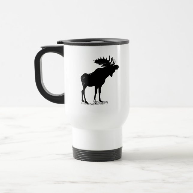 Moose Silhouette Travel Mug (Left)