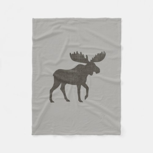 Moose Silhouette Wildlife Country Wild Animal Fleece Blanket