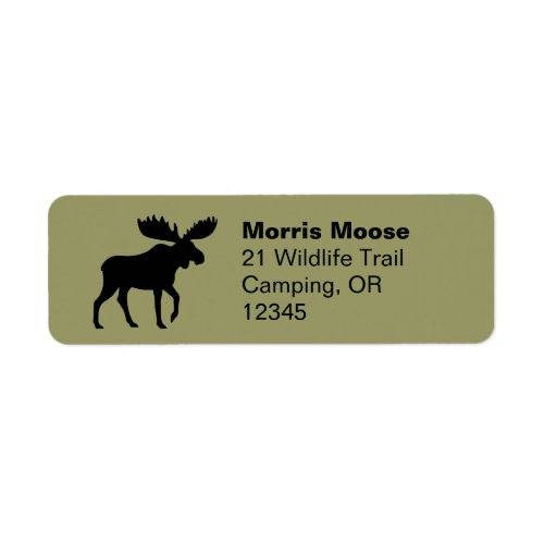 Moose Silhouette Wildlife Return Address Labels