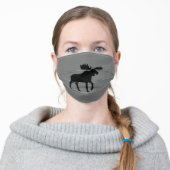 Moose Silhouette | Wildlife | Wild Animal Adult Cloth Face Mask (Worn)